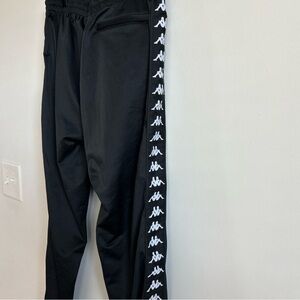 Kappa Kids Black Joggers with White Logo